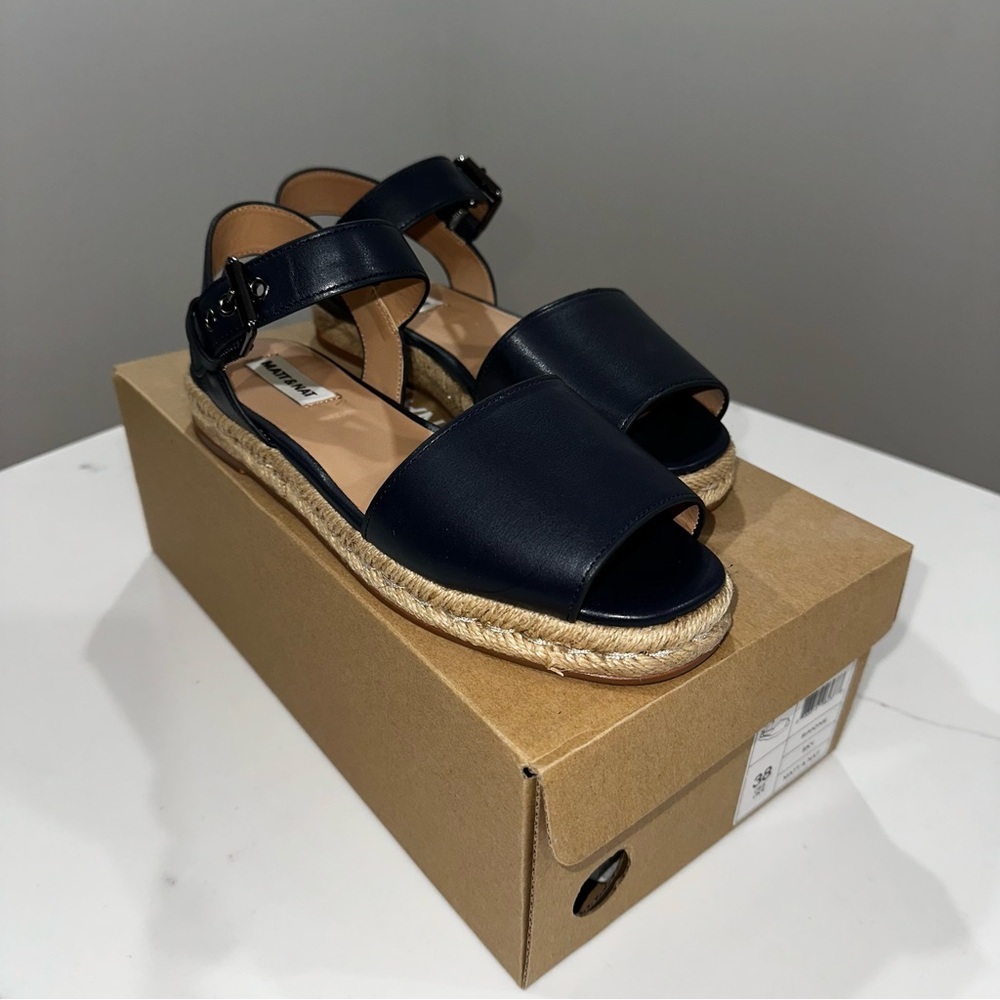 NWT: MATT & NAT SIMONE VEGAN ESPADRILLE SANDALS | sky blue | sz: 38 - Picture 8 of 13